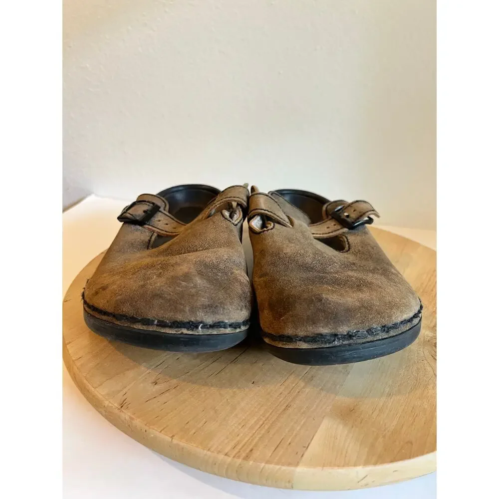 Brown Men's Size 10 Birkenstock Germany Made Genuine Leather Mule Shoe